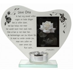 Foto Waxinehart met gedicht "Lieve Oma" 